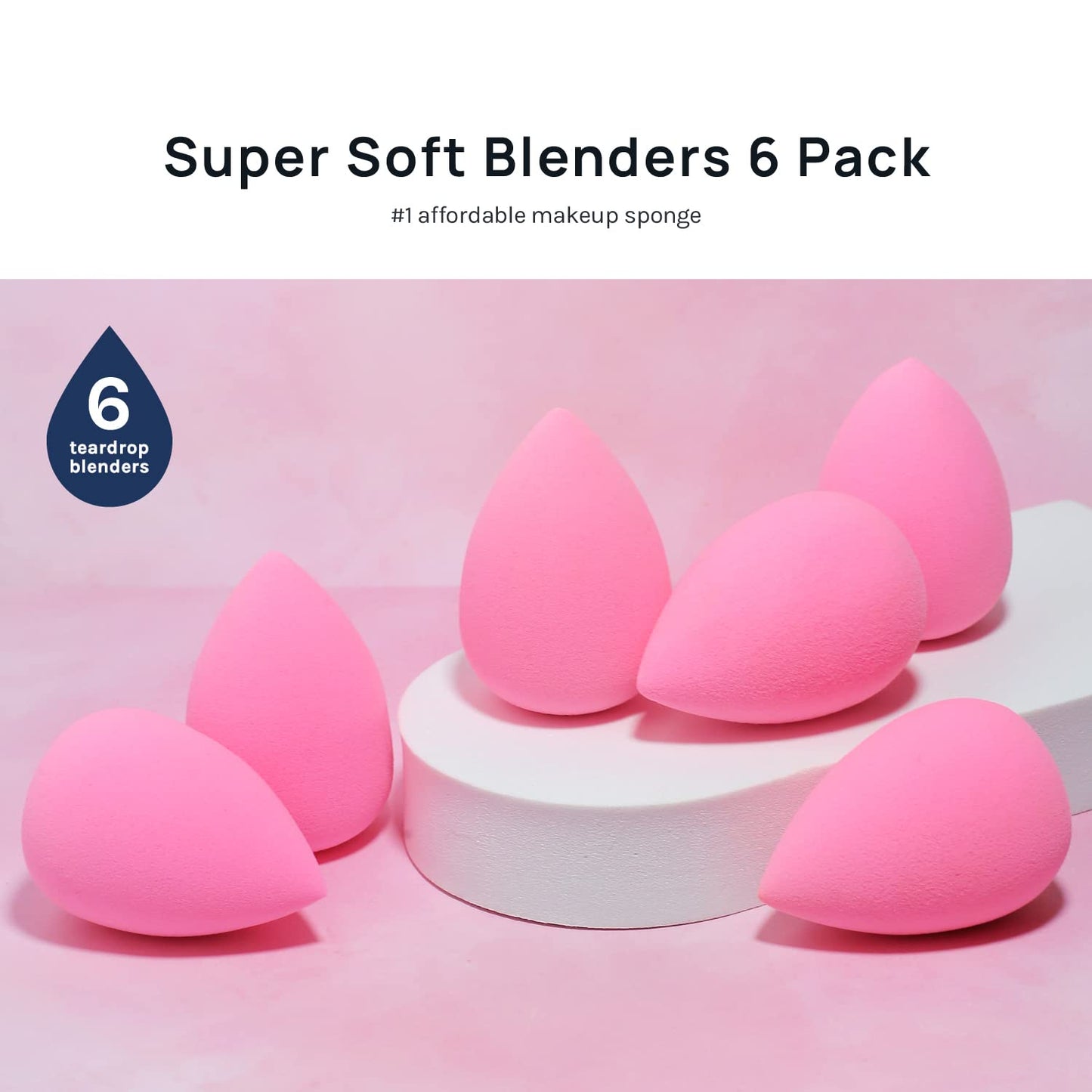 Juego de esponjas para difuminar maquillaje rosa