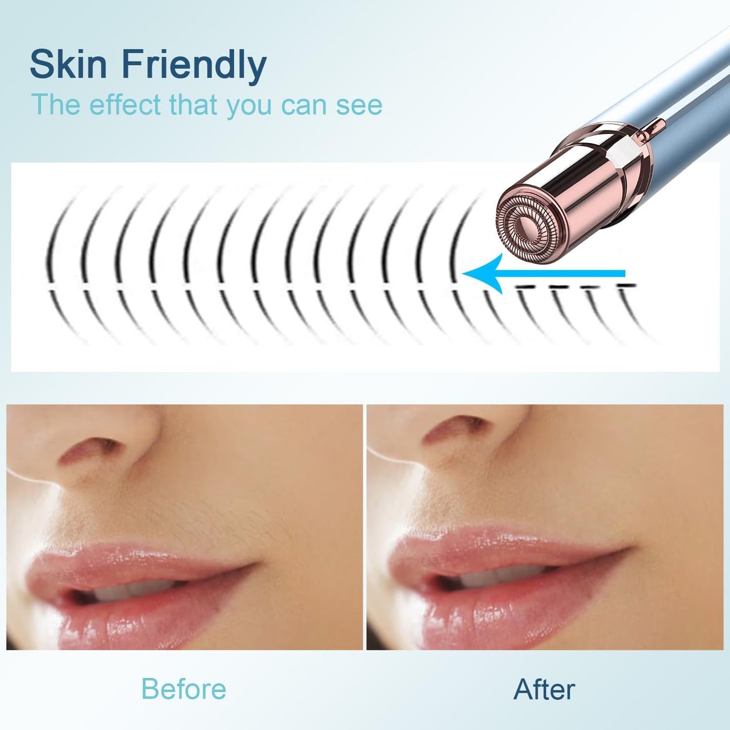 Depiladora facial recargable